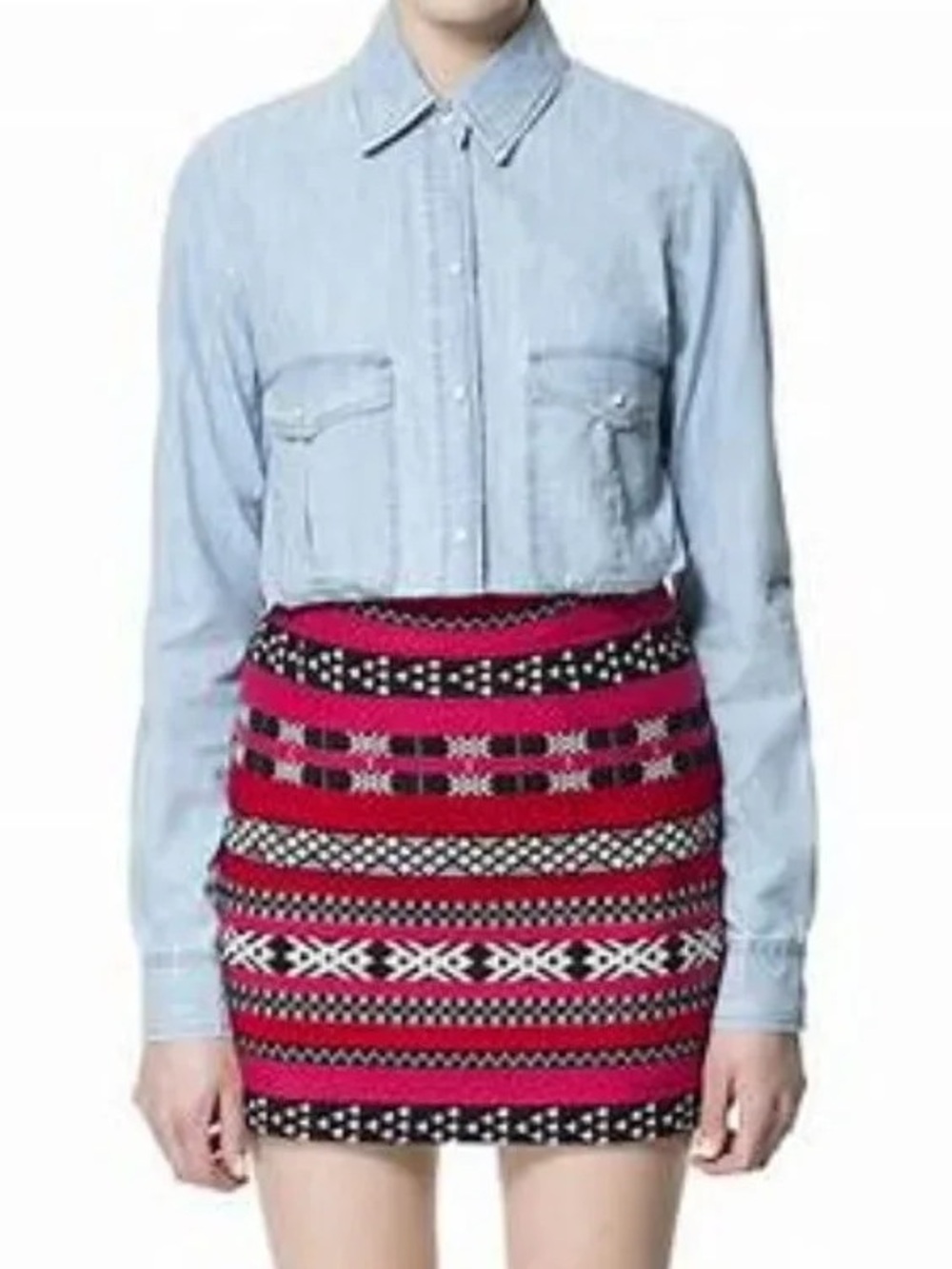 Zara Tribal Knit Mini Skirt